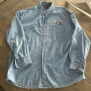 Prairie Mountain Vintage denim button down Alaska long sleeve XL